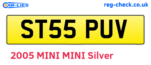 ST55PUV are the vehicle registration plates.