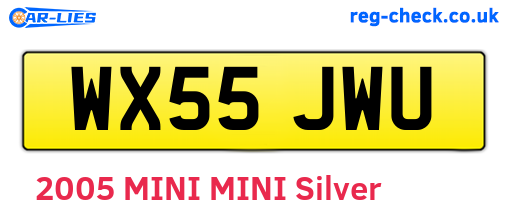 WX55JWU are the vehicle registration plates.
