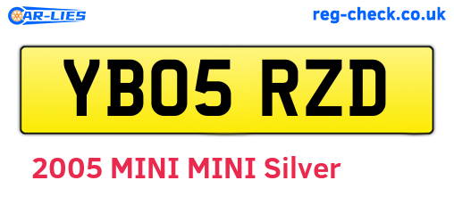 YB05RZD are the vehicle registration plates.