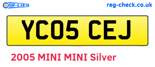 YC05CEJ are the vehicle registration plates.