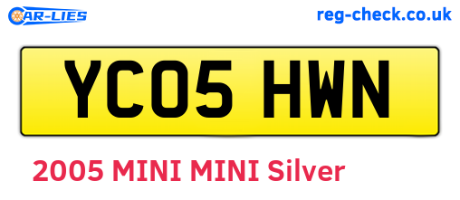 YC05HWN are the vehicle registration plates.