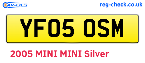 YF05OSM are the vehicle registration plates.