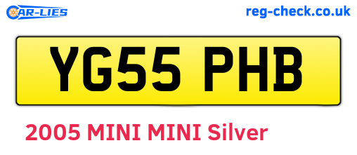 YG55PHB are the vehicle registration plates.