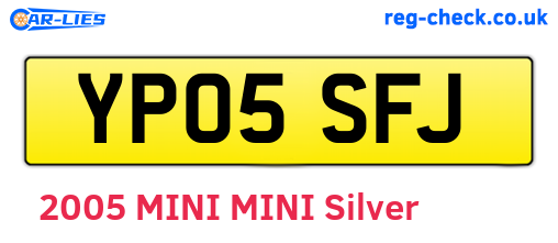 YP05SFJ are the vehicle registration plates.