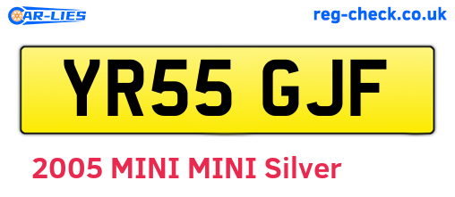 YR55GJF are the vehicle registration plates.