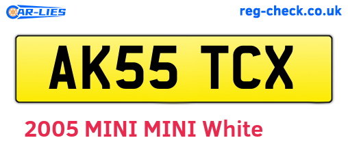 AK55TCX are the vehicle registration plates.