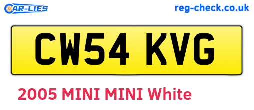 CW54KVG are the vehicle registration plates.