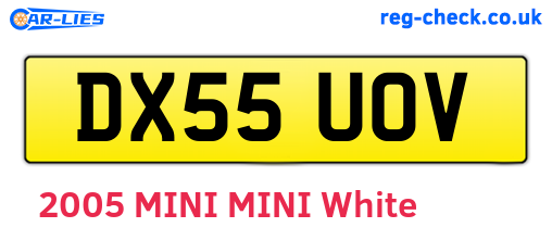 DX55UOV are the vehicle registration plates.