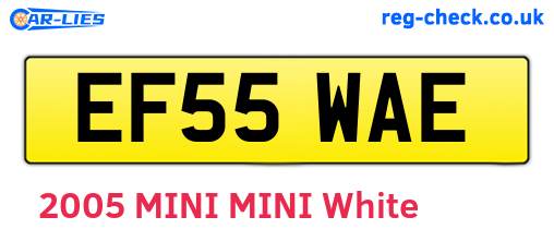 EF55WAE are the vehicle registration plates.