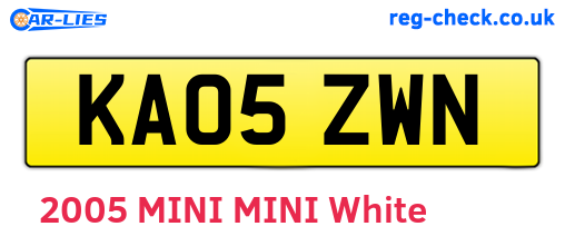 KA05ZWN are the vehicle registration plates.