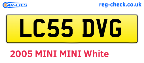LC55DVG are the vehicle registration plates.