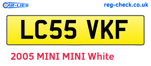 LC55VKF are the vehicle registration plates.