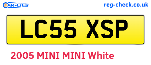 LC55XSP are the vehicle registration plates.