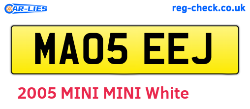 MA05EEJ are the vehicle registration plates.