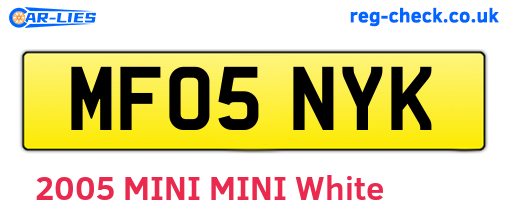 MF05NYK are the vehicle registration plates.