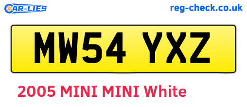 MW54YXZ are the vehicle registration plates.