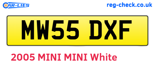 MW55DXF are the vehicle registration plates.
