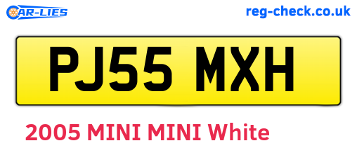 PJ55MXH are the vehicle registration plates.