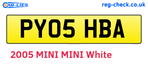 PY05HBA are the vehicle registration plates.