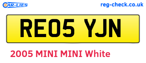 RE05YJN are the vehicle registration plates.
