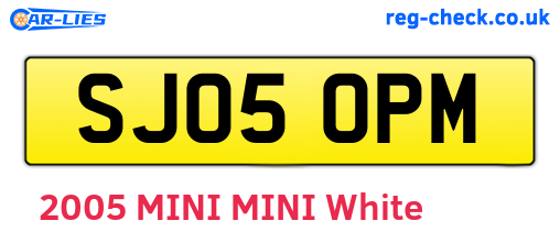 SJ05OPM are the vehicle registration plates.