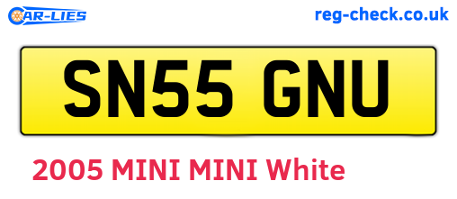 SN55GNU are the vehicle registration plates.