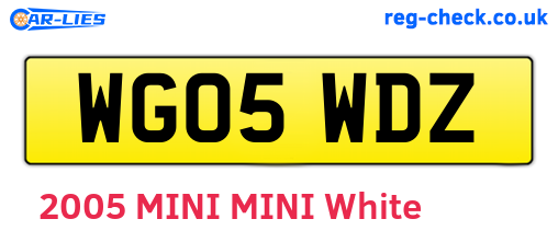 WG05WDZ are the vehicle registration plates.