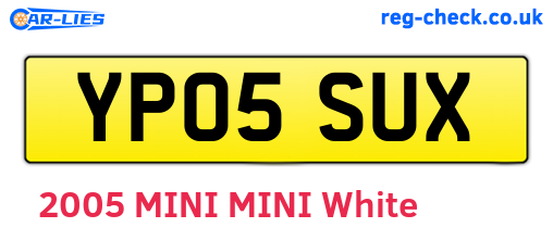 YP05SUX are the vehicle registration plates.
