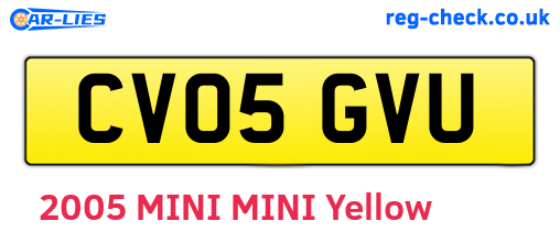 CV05GVU are the vehicle registration plates.