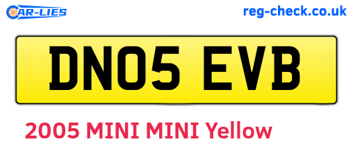DN05EVB are the vehicle registration plates.