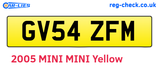 GV54ZFM are the vehicle registration plates.