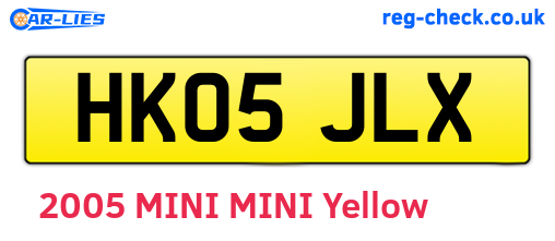 HK05JLX are the vehicle registration plates.