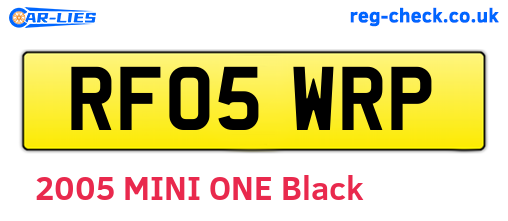 RF05WRP are the vehicle registration plates.