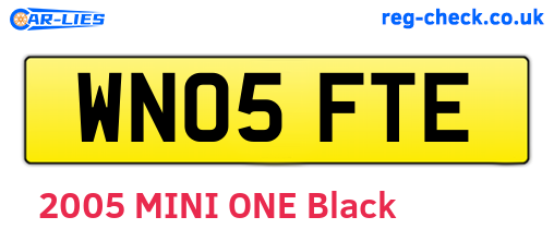 WN05FTE are the vehicle registration plates.