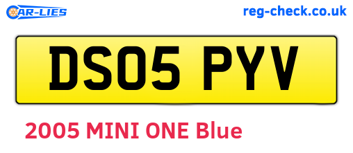 DS05PYV are the vehicle registration plates.