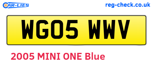 WG05WWV are the vehicle registration plates.