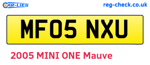 MF05NXU are the vehicle registration plates.