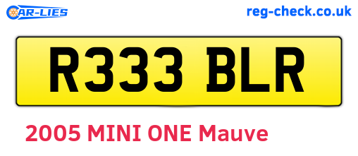 R333BLR are the vehicle registration plates.