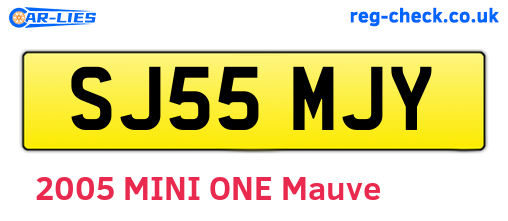 SJ55MJY are the vehicle registration plates.