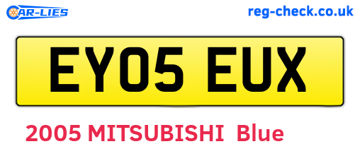 EY05EUX are the vehicle registration plates.