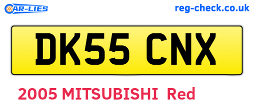 DK55CNX are the vehicle registration plates.