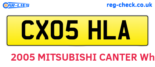 CX05HLA are the vehicle registration plates.