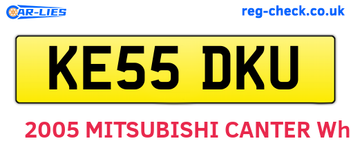 KE55DKU are the vehicle registration plates.