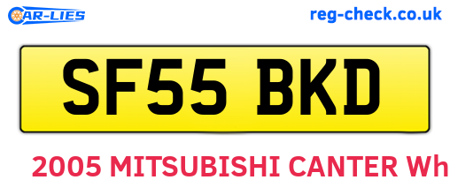 SF55BKD are the vehicle registration plates.