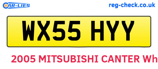 WX55HYY are the vehicle registration plates.