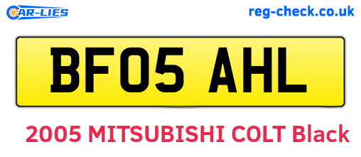 BF05AHL are the vehicle registration plates.