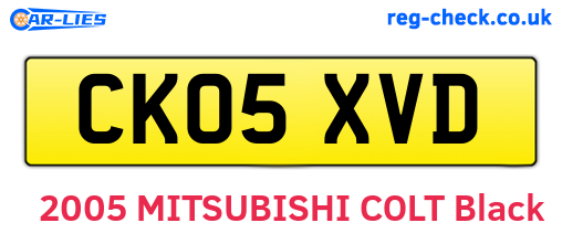CK05XVD are the vehicle registration plates.