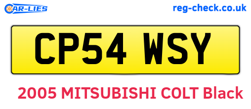 CP54WSY are the vehicle registration plates.