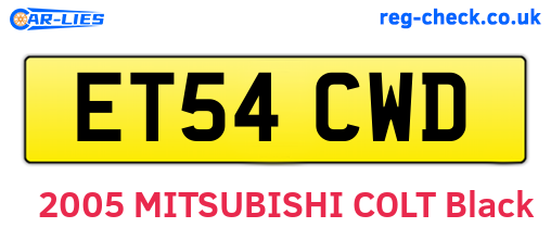 ET54CWD are the vehicle registration plates.