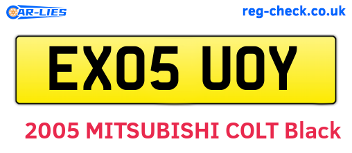 EX05UOY are the vehicle registration plates.